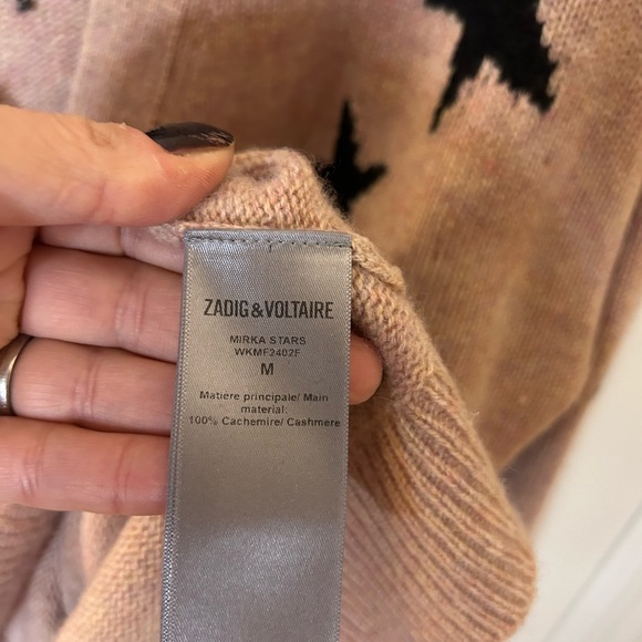 ZADIG & VOLTAIRE MIRKA STATS CASHMERE CARDIGAN SWEATER SIZE MEDIUM - Picture 8 of 11